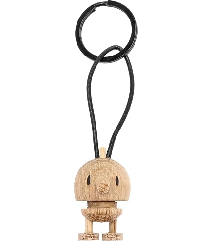 Porte-clés Hoptimist Bumble En Chêne - Design Danois, Hauteur 3 Cm - Cadeau Positif Pour Femme, Homme, Enfant