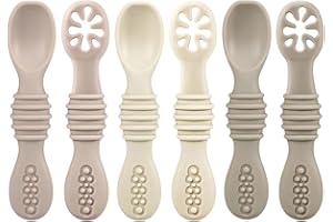 ‎PANDAEAR PandaEar Silikon Babylöffel Lernlöffel blw Löffel, 6 Stück Weich Esslernlöffel Baby Löffel Brei ab 4 6 Monaten zum Selber Essen, BPA frei Breilöffel Baby Spoon Self Feeding