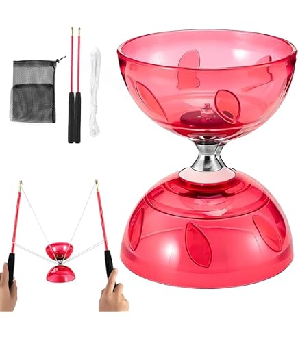 Diabolo à LED avec roulement à billes 4,5 mm | Frein intégré, lumineux dans l'obscurité | Kit de jonglerie pour enfants et adultes - Jeux - Jouets