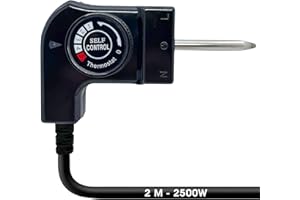 FALLCON F Cable Plancha de Asar con Termostato Universal Recambios Enchufe - 250V 10A 2000W - 2500W Con 5 Niveles - 2 Metros de Largo Repuestos para Princess,Jata,Fagor - Mejorado 2025