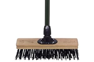 Charles Bentley Charnwood 12" Stiff PVC Broom for Garden & Outdoor Maintenance Premium Brushware Green FSC Wood