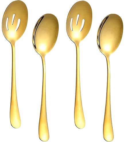Do Buy Sauslepel lengte 22 cm roestvrij staal 18/10 sauslepel, regenboogkleur scheplepel Ladle Spoon 2 stuks gietlepel, breedte 8,4 cm grote soeplepel serveerlepel met hangend gat