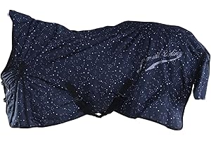 Imperial Riding - Outdoordecke 600D IRHSuper-Dry Stardust – als Regendecke, Übergangsdecke & Winterdecke – wasserdichte Weidedecke mit Füllung – Pferdedecke in Schwarz – 135cm (50g)