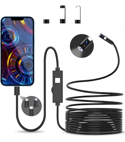 Telecamera Endoscopica 6 Led Tubo Flessibile Usb 10 Mt Impermeabile Ispezione