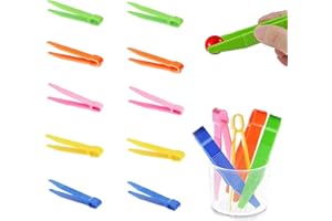 Ajinacious Kids Tweezers Set, 10 Pcs Plastic Tweezers, Colorful, Cartoon Style, Perfect for DIY Crafts, Science Experiments & Outdoor Exploration, Enhances Fine Motor Skills