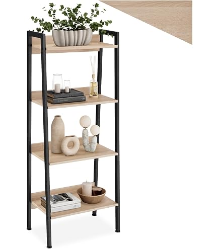 Zeller 18725 Scaffale 4 Ripiani In Bambù Per Bagno - 39x33x95 Cm, Colore Nero, Facile Da Montare