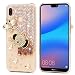 Produktbild P20 Lite Handyhülle Huawei P20 Lite Hülle Case Glitzer Strass Transparent Cover PC Hartcase Tasche Durchsichtige Schutzhülle Handytasche Skin Schale Bumper Handycover Luxus Prinzessin Stil-Elefant