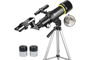 EACONN Teleskop für Erwachsene Anfänger, 70mm Aperture 400mm AZ Mount Voll Multi-Coated Optics Refraktor Tragbare Teleskope, Reiseteleskop mit Stativ und Telefon Adapter