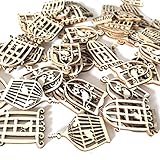 Material: madera Ogquaton 50 Piezas de Madera Birdcages artesanías de Costura Decoraciones de Scrapbooking DIY artesanía de Madera Adornos para el Arte de Costura