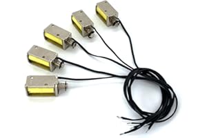 QINIZX 5PCS DC 12V 4mm Stroke Mini Push-Pull Type Solenoid Micro DC Solenoid Electromagnet Electric Magnet Valve Open Frame Spring Solenoid Valves Linear Motion