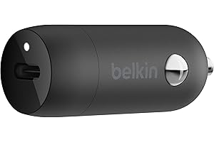 ‎BELKIN Belkin Szybka ładowarka samochodowa USB-C 20W, Szybka ładowarka do urządzeń iPhone 15, 14, 13, 12, Samsung Galaxy S24, S23, Google Pixel, Sony, iPad i innych