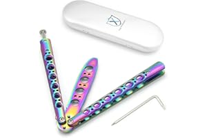 Milaloko Couteau titanique d'outil de couteau d'entraîneur de pratique d'arts martiaux/couteau de fan d'acier inoxydable