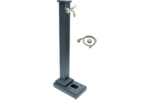 Fonderia Bongiovanni | Fontana a Colonna | Modello Panarea | per Casa Giardino | con Impianto | con Rubinetto Ottone Lucido | fontana da giardino esterno | Fontanella con Vasca da Giardino