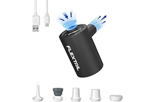 FLEXTAILGEAR MAX PUMP 2024, Pompa ad Aria Elettrica Portatile, Pompa da Campeggio, Pompa Sottovuoto, Ultraleggera e Tascabile, Batteria da 1600 mAh per Materassi ad Aria, Galleggiante, Sacchetto