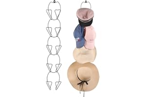 ARTLIVING Tincogo 5 Pack Door & Wall Mounted Hat Rack Cap Rack Baseball Cap Towel Rack Holder Organizer for Baseball, Caps,Scarfs,Handbag,Towels Closet (Door Hooks and Sticky Hooks Includes)