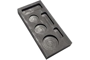 N\C LLF Stampo per lingotti in grafite per raffinazione di metalli, barretta combinata per monete, crogiolo in grafite, 6 in 1