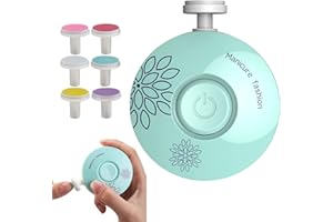 KARELLS Elektrische Kinder Nagelfeile,Elektrische Baby Nagelfeile,Sicherer Kinder Nagelschneider, Kinder Nageltrimmer Maniküre Set, mit 6 Austauschbare Schleifköpfe, von Kinder und Erwachsenen