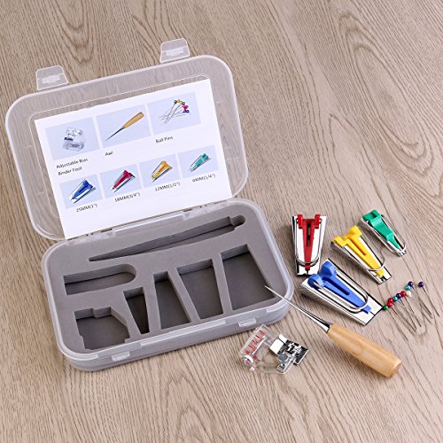 NUOLUX Schrägbandformer SetBinding Fuß Ahle Pin Set Quilt Nähen 16PCS - 6