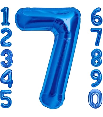 Riesen-Ballon Nummer 8 In Blau - 70 Cm Groß, Für Helium Oder Luft, Mit Befestigungslaschen & Strohhalm