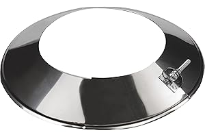 Kolor Edelstahl Rauchrohr Kaminaufsatz Ofenknie Ofenrohr Abgasrohre Rosette Regenhut Rohr Bogen T-Stück Kaminhaube Grundplatte (DN 150 mm, Abdeckrosette)