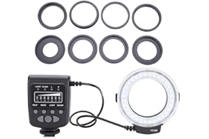 Mugast LED Ring Flash Bundle,FC-100 Universal LED Flash,for Canon EOS 1D/1Ds Series,7D/5DMarkII/60D/50D/40D/30D/20D/10D/550D/500D/450D/400D/350D/300D,Nikon D90/D80/D700/D300/D200/D300s/D7000/D5100