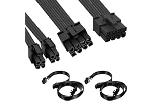 DAOKAI Kabel procesora do Corsair, kabel zasilający CPU EPS 8-pinowy 8 i 4+4 piny męsko-męski, 60 cm/23,62 cala, do Thermaltake, ARESGAME Power (60 cm + 20 cm)