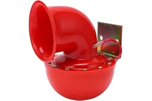 BOROCO Car Horn 150db Red Air Horn Electric Bull Horn Cow Sound Metal Horn for Truck Train Boat Motorcycle Car
