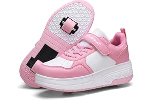 ROLLTONGOZ Scarpe con rotelle da Bambina Ragazza Scarpe da Ruota Skateboard Sneaker Sportive con Rotelle Automatiche Ruota Multisports Skateboard Sneaker con Ruote per Bambina