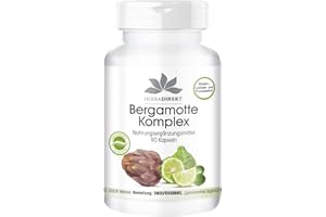 HERBA DIREKT Bergamot Complex - 90 Capsules with Artichoke and Choline - Bitter Capsules - high Dosage - Vegan | HERBADIREKT by Warnke Vitalstoffe - German Pharmacy Quality