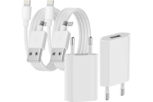 GEJIN [MFi Certified] USB Ladegerät, 2er Pack iPhone Ladegerät und 2M*2 iPhone Ladekabel Schnellladekabel USB Netzteil Lightning Kabel Ladeadapter für iPhone 14/13/12/11 Pro/XS Max/XR/X/8/8 Plus/7 (A1400)