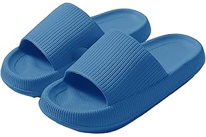 Yeeteepot Pantoufle de Douche Hommes Femmes Antidérapantes Claquettes Sandales Confortable Plage Chaussons Été Maison Mules Semelles Épaisses Pantoufles