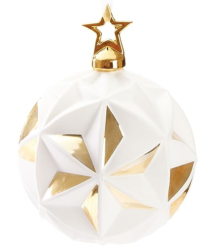 BRUBAKER Palla Di Natale Re Degli Scacchi, 10 Cm, Vetro E Porcellana Con Corona Dorata, Eleganza Per L'Albero