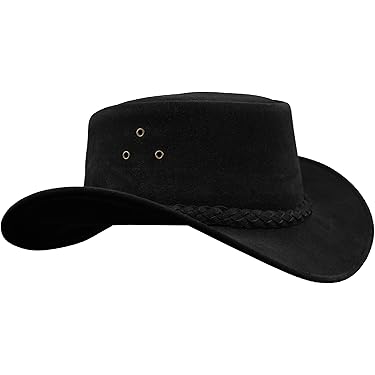 Cappello In Cuoio Idrorepellente Marrone Con Falda Larga - Foto 9