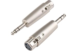 DEWFIGS ㅤ Pack de 2 Adaptadores XLR a Jack de 6,35 mm - Macho a Hembra, Conectores Robustos para Micrófono y Mezcladores, Convertidor para Auriculares, Altavoces, Amplificador, Mezclador de Audio