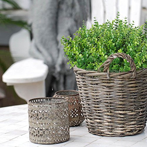 MIHOUNION Haus Deko 4 Bündel Grün Künstliche Pflanzen Kunststoff Stäucher kunststoff Pflanzen Eukalyptus für küche Garten Badezimmer und Fensterbank Ornament - 2