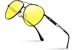 Wrimen Nachtsichtbrille-Anti-Glare-HD-Nachtsichtbrille zum Fahren-Al-Mg-Metallrahmen-polarisierte Gläser-Blendfreie Nachtfahrbrille für Männer und Frauen-Stilvoll für Autofahren, Angeln, Skifahren