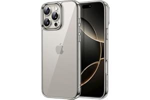 ‎JETECH JETech Etui dla iPhone 16 Pro 6,3 Cala, Nieżółknące Odporne na Wstrząsy na Bumper Telefonu Osłona, Odporny na Zarysowania Przejaśniać Tył (Tytan Naturalny)