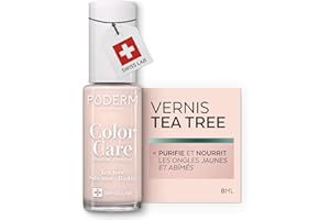 PODERM Vernis Mycose à Ongles - Swiss Made | Couleur Rose Poudrée - 8ML | Antifongique au Tea Tree, Silicium & Biotine | Renforce, Répare & Camoufle les Ongles Jaunes et Abîmés | Créé par un Podologue