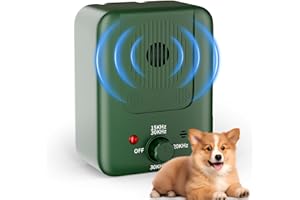 QEWEUUIE Anti Barking Device for Dogs, 3 Modes Barking Deterrent Devices, 33FT Stop Barking Dog Device Indoor Outdoor Rechargeable Ultrasonic Bark Stopper Small Medium Large Dogs Anti Bark Device Garden Home