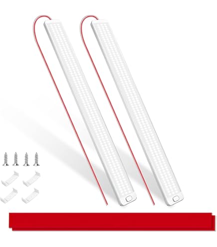 GZV 12V LED Lamp Caravan – 12 Volt Lampen voor Kampeerbus, LED Strip Binnenverlichting, 4000K 12V Verlichting voor Auto, Van, Caravan, Boot (4-stuks Verpakking, Zwart