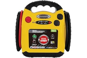 ToolTronix 4-in-1 Car Emergency Power Pack: Jump Starter, 12V Battery Booster, 300 PSI Tyre Inflator Air Compressor, USB Port, LED Work Light, Battery Level Indicator, and Dual 12V Outlets