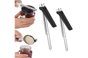 TANGDUDU Adjustable Effortless Arthritis Jar Opener, Bottle Openers for Arthritic Hands, Fits 1-10cm Lids, Easy Grip Handle, Portable and Easy to Use, Perfect for Weak Hands Seniors (Black2pcs)