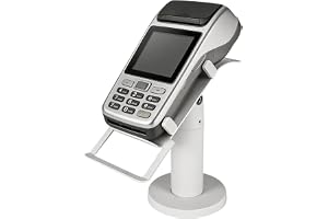 Kreditkortsmaskinstativ – 21 x 10 x 9,5 cm POS-terminalhållare, svängbart displayfäste, ställ i aluminiumlegering | POS-stativ med stötskydd för butiksbänk skrivbord biljett bås