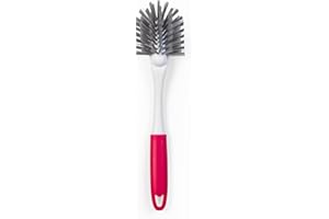 Kleeneze KL082473UFEU7 Antibac Dish Brush with Scraper, Kitchen Pot and Pan Cleaning Scrubber Brush, Treated with Silver Phosphate, Ideal for Removing Food Debris & Stubborn Stains