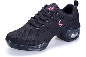 SSRSH Femme de Danse Gros Talon Semelle Souple Mesh Respirant Chaussure de Sport Walking Fitness Gym Danse Hip Hop Jazz Casual Basket Mode Grande Taille 34-42