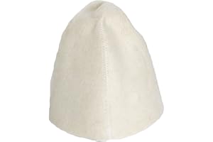 MADACHA Lot de 2 Bonnets de Protection en Feutre Blanc pour Bania Russe ou Sauna - Taille Unique