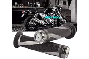 MISS MOLY Puño de Manillar Moto, Universal 7/8" Puño Aluminio de Motocicleta Manillar