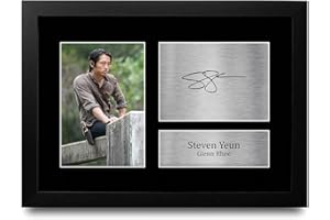 HWC Trading FR A4 Steven Yeun The Walking Dead Glenn Rhee - A4 Framed Geschenke Gedruckt Signiert Autogramm Bild Für Fernsehen Zeigen Fans