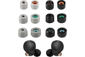 Cragmut Memory Foam Earbud Tips for Sony WF-1000XM4 WF-1000XM5, 6 Pairs Silicone Memory Foam Eartips Ear Buds Soft Anti-Slip Replacement Eartips for Enhanced Comfort and Noise Isolation, S/M/L