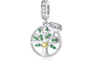 Dalaran Sterling Silver Heart Charm for Pandora Mum, Sister, Daughter, Wife - Family Dangle Charm